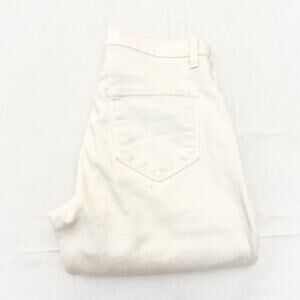 L'Agence Sada High Rise Cropped Slim Vintage White Denim jeans Raw Hem Size 24